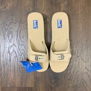 Keds Platform Slide-on Buckled Specked Cream Sandals